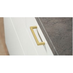 Maner pentru mobilier U, alama periata, L: 136,5 mm