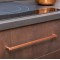 Maner pentru mobilier U cupru periat L:200,5 mm
