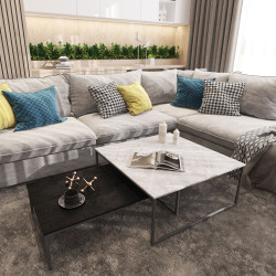 Blat de lucru laminat compact, Kronospan, K368 PH Grey Atlantic Marble, miez Gri, coală 4100x1300x12 mm