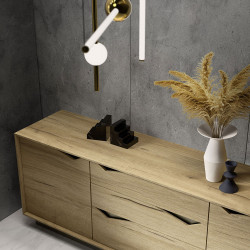 Blat de lucru laminat compact, Kronospan, K539 PH Fossil Arosa, miez Negru, coală 4100x1300x12 mm