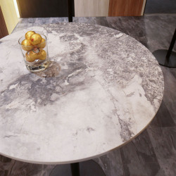 Blat de lucru laminat compact, Kronospan, K552 SU White Iceberg Marble, miez Alb, coală 4100x1300x12 mm