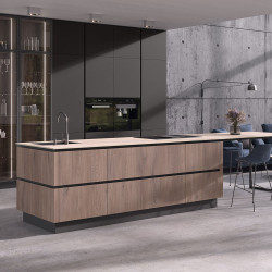 Blat de lucru laminat compact, Kronospan, K750 LV Agra Travertine, miez Bej, coală 4100x1300x12 mm