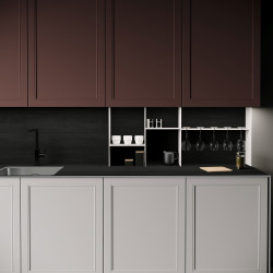 Blat de lucru laminat compact, Lemn Antracit Elegant, SUD, coală 3670x600x12 mm