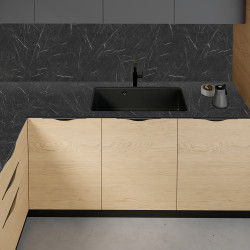 Blat de lucru laminat compact, Marmură Neagră, coală 4200x1300x12 mm