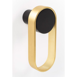 Agatatoare cuier ovala Orbit, finisaj negru mat/auriu periat, 105x45 mm