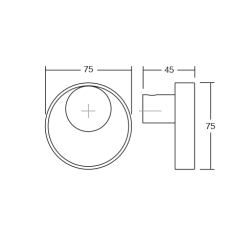 Agatatoare cuier rotunda Orbit, finisaj negru mat/auriu periat, 75x45 mm