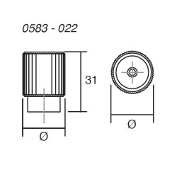 Buton pentru mobila Arpa, finisaj otel inoxidabil, D:22 mm