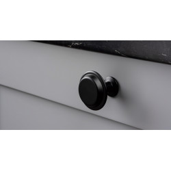 Buton pentru mobila Land, finisaj negru mat, D:40 mm