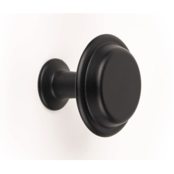 Buton pentru mobila Land, finisaj negru mat, D:40 mm