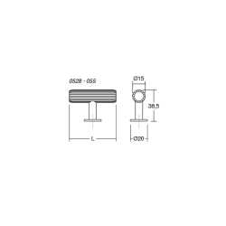 Buton pentru mobila Rille, finisaj negru periat, 55x38.5 mm
