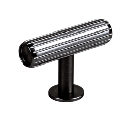 Buton pentru mobila Rille, finisaj negru periat, 55x38.5 mm