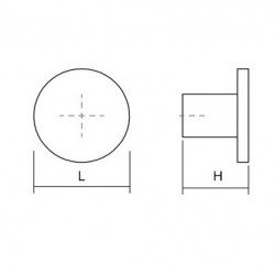 Buton pentru mobilier Como Big, cupru periat, D 41 mm