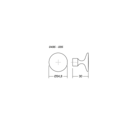 Buton pentru mobila Floid, finisaj auriu periat, D:34,8 mm