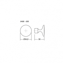 Buton pentru mobilier Floid, finisaj cositor, D:34,8 mm