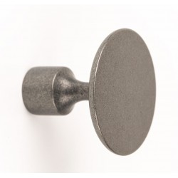 Buton pentru mobilier Floid, finisaj cositor, D:34,8 mm