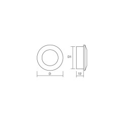 Maner ingropat Tap D:40 mm, finisaj negru mat