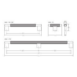 Maner pentru mobila Arpa, finisaj negru periat, L 342 mm