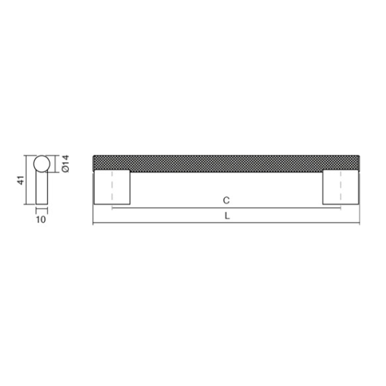 Maner pentru mobila Graf Big, finisaj otel inoxidabil, L:352 mm