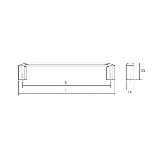 Maner pentru mobila Roma, finisaj auriu periat, L:175 mm