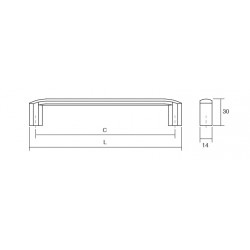 Maner pentru mobila Roma, finisaj crom lucios, L:207 mm