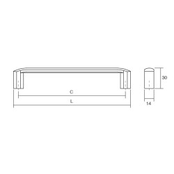 Maner pentru mobila Roma, finisaj negru mat, L:207 mm