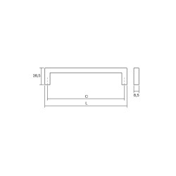 Maner pentru mobila U, finisaj crom mat, L:168,5 mm