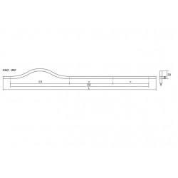 Maner pentru mobilier Brave, alb mat, L 1040 mm