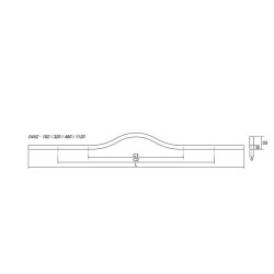Maner pentru mobilier Brave, alb mat, L 1150 mm