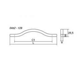 Maner pentru mobilier Brave maro metalizat, L= 160 mm