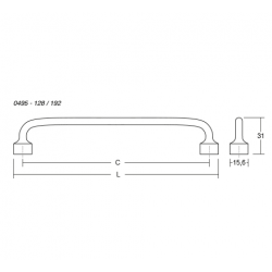 Maner pentru mobilier Floid, finisaj negru mat, L:143,6 mm