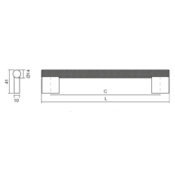 Maner pentru mobilier Graf Big, finisaj negru periat, L:224 mm