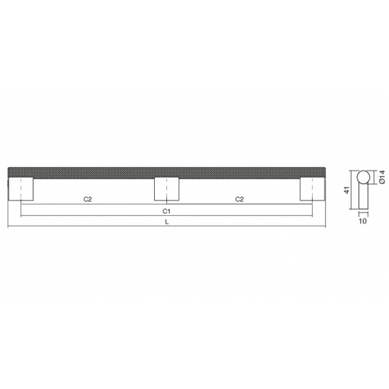 Maner pentru mobilier Graf Big Long, finisaj negru periat, L:1200 mm