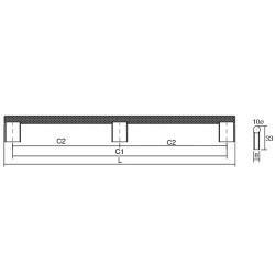 Maner pentru mobilier Graf Mini Long, finisaj negru periat, L: 1200 mm