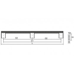 Maner pentru mobilier Graf Mini Long, finisaj otel inoxidabil, L: 1200 mm