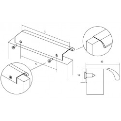 Maner pentru mobilier Ona alb mat, L=200 mm