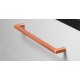 Maner pentru mobilier U, cupru periat, L:168,5 mm