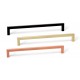 Maner pentru mobilier U, cupru periat, L:168,5 mm