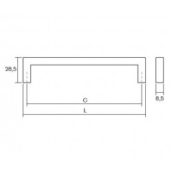 Maner pentru mobilier U, gri periat, L 168,5 mm