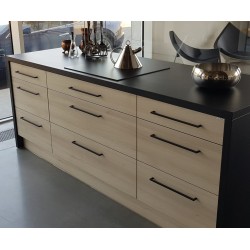 Maner pentru mobilier U, negru mat, L: 500,5 mm