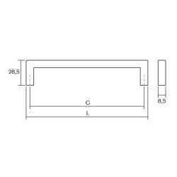 Maner pentru mobilier U, nichel periat, L 168,5 mm