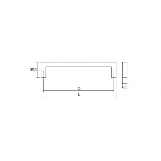 Maner pentru mobila U, finisaj nichel periat, L: 500.5 mm