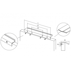 Maner pentru mobilier Vann, alama shadow periata, L: 350 mm