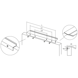 Maner pentru mobilier Vann Long, finisaj negru mat, L: 1200 mm