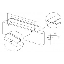 Maner pentru mobilier Vann, negru mat, L: 200 mm