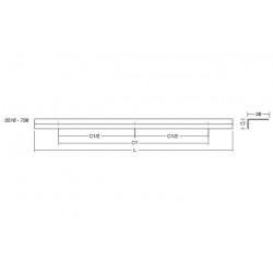 Maner pentru mobilier Way, finisaj aluminiu, L:800 mm