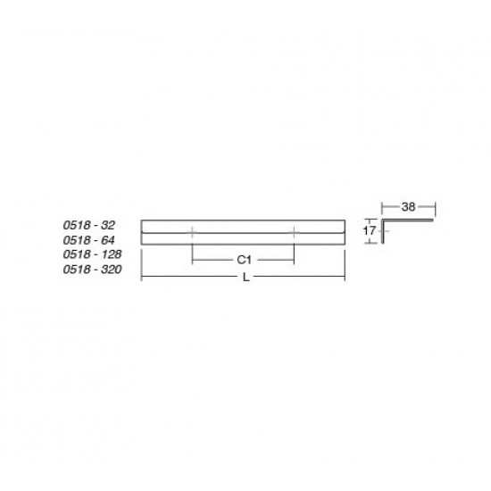 Maner pentru mobilier Way, finisaj otel inoxidabil, L:200 mm