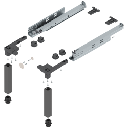 SPACE STEP set, Plastic/oţel, NL=410 mm, gri-orion mat