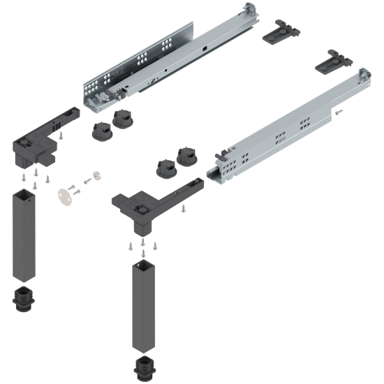 SPACE STEP set, Plastic/oţel, NL=410 mm, gri-orion mat