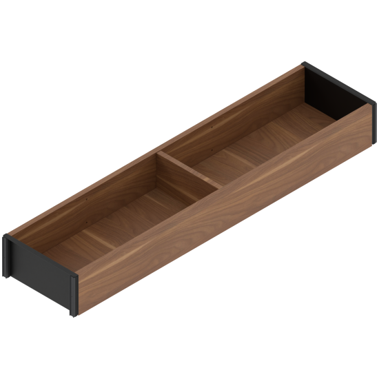 AMBIA-LINE Ramă, pentru LEGRABOX/MERIVOBOX Sertar, Design de lemn, NL=450 mm, Lăţime=100 mm, Nuc Tenn. / negru-carbon
