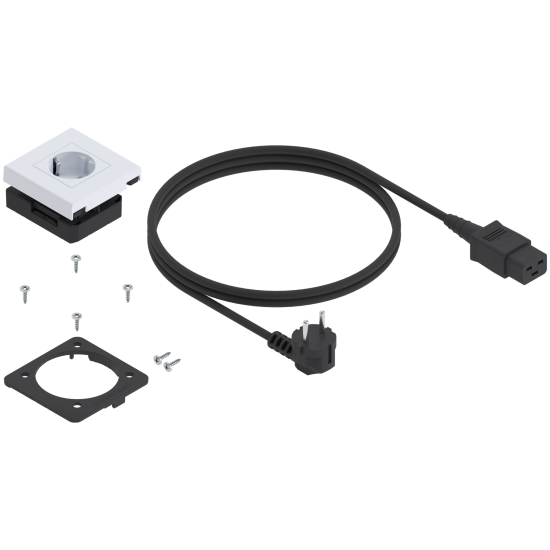 AMPEROS AC Element pentru curent electric, grosime fund: 12–32 mm, Tipul de priză: F, alb ultralucios